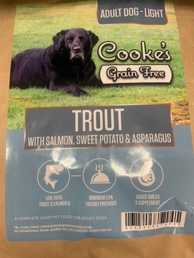 Cooke's Adult Light Trout, Salmon, Sweet Potato and Asparagus Grain Free Complete 12kg