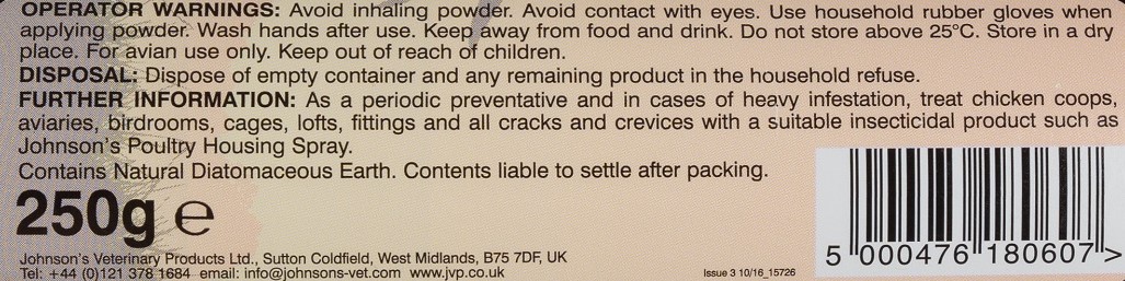 Johnsons Poultry Mite & Lice Powder 250g - Image 2