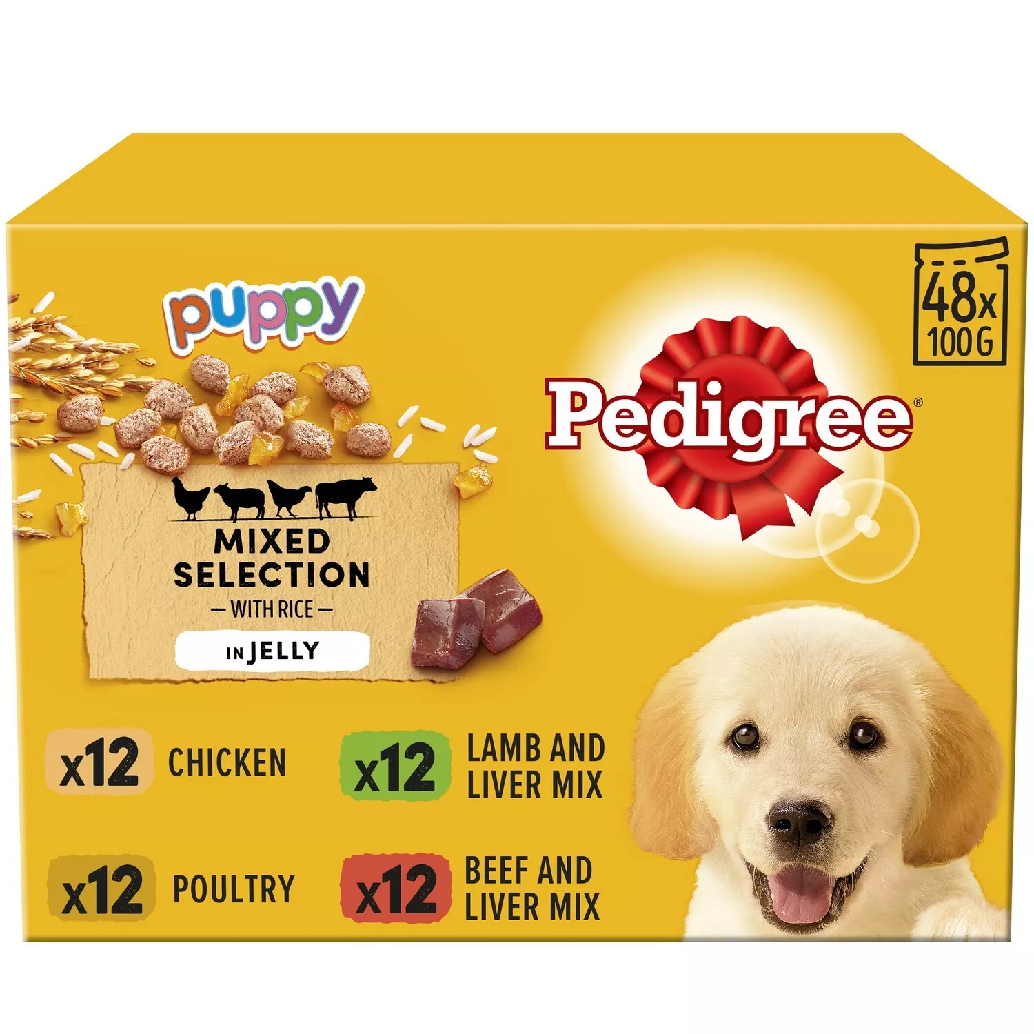 Pedigree Puppy Pouches Meat Selection in Jelly 4 x 12 x 100g - PRICE DROP!