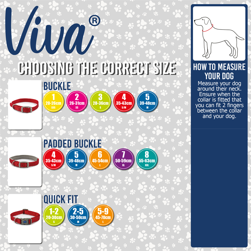 viva dog collar size guide