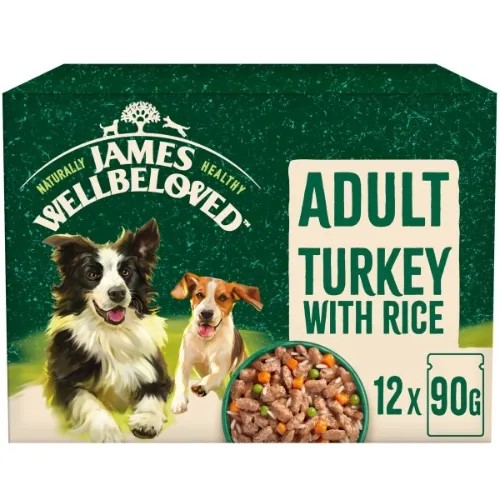 James Wellbeloved Dog Adult Pouch Turkey 90g x 12