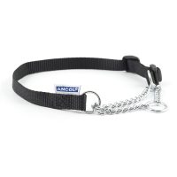 Ancol-Nylon-Check-Chain-Dog-Collar-Size-2-4-Black