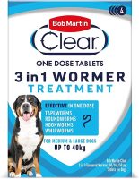 Bob Martin Clear 3 In 1 Wormer for Medium & Large Dogs - 4 Tablets