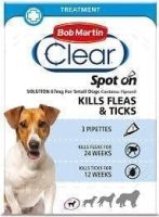 Bob Martin Clear Spot-on Flea treatment for  Small Dogs  x 3 pipettes